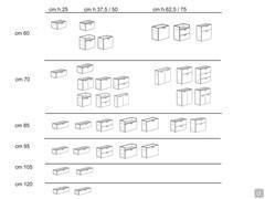 Atlantic base unit p.50 widths cm 60 / 70 / 85 / 95 / 105 / 120 - model plan in various heights