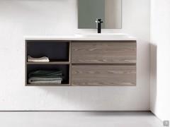 Atlantic two-compartment open base unit, available in different sizes in this version with central shelf