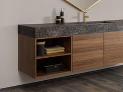 Atlantic 50 x 50 cm open base unit with central shelf dividing it into two compartments (Smoky Walnut finish not available)