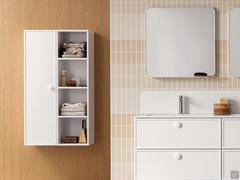 Atlantic open bathroom wall unit in white lacquer