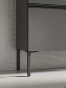 Another detail of the h.20 cm square section feet, here offered in metallised lacquered metal M5 Wolf