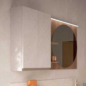 Atlantic modern bathroom wall unit - stone effect veneer - 285 Mud