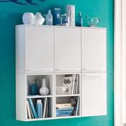 Atlantic modern bathroom wall unit - composition realised with wall units cm 35 h.50 glossy lacquered finish J0 White