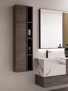 Atlantic column with full-height vertical groove. This wall-hung element can be freely combined with other Atlantic complements to create customised compositions next to the washbasins