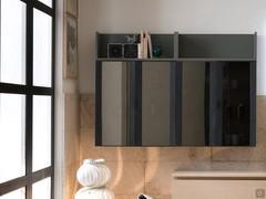 Composition of two 70 cm wide Atlantic / Frame wall cabinets combined with the shelves with backs positioned on the respective tops