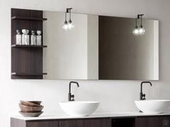 Bathroom mirror Quadra with pair of retro-style Delta spotlights