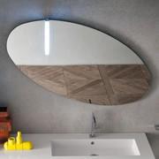 Helly bathroom mirror with elliptical shape with Poppy lamp