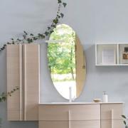 Helly bathroom mirror with elliptical shape