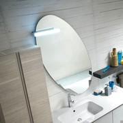 Helly bathroom mirror with elliptical shape with Poppy lamp