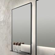 Pair of Polluce mirrors with incorporated shelves and LED lighting