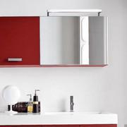 Swing storage mirror with flap door