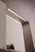 Zelda bathroom mirror with cabinet - integrated LED light and Dark Elm 710 melamine finish