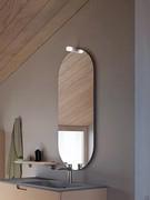 Oval bathroom mirror with Led spotlight Sampi, with simple and modern shapes