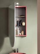 Bathroom mirror with storage cabinet Niko, complete with 2 clear glass shelves