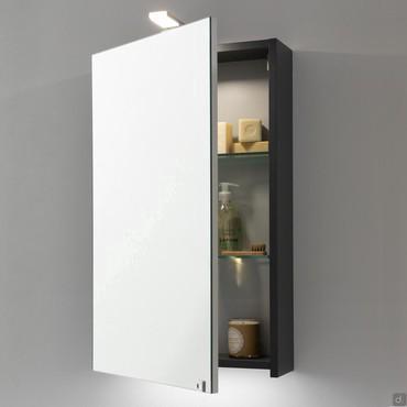 Oasis mirror cabinet with lamp and glass shelves