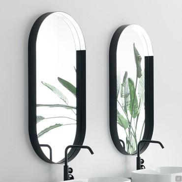 Elliptical framed bathroom mirror Raven