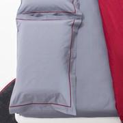 Pillowcases with contrasting ruffles and drawstring