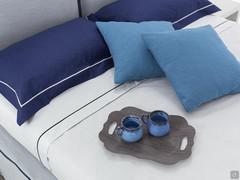 Double pillowcases with flywheels for the double bed 