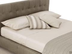 Elegant set of Marble-coloured cotton satin sheets with plain hem and pillowcases