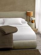 White Satin sheet set combined with checked quilt, available in both Satin and Percale cotton (see Percale tab)