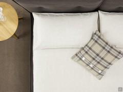 Detail of the set with duvet cover and pillowcase bag, made to measure in Natural Linen