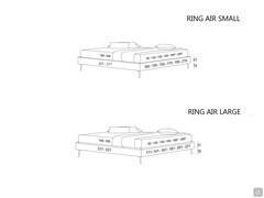 Upholstered sommier bed Nasua - Models and Sizes with Air bed frame and high feet (*Please note: king size and super king size models are only available with 200 cm deep bed base)