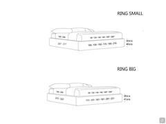 Upholstered sommier bed Nasua - Models and Dimensions with bed frame cm h.34 (* Please note: king size and super king size models are only available with 200 cm deep bed base)