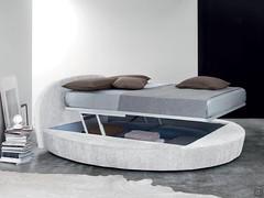 Round bed with storage box Satellite in the version with double riser bed base