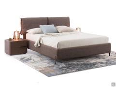 Ambra double bed covered in Drop fabric with inside cushion in microfibre