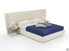 Victory bed with extra-large tufted headboard 