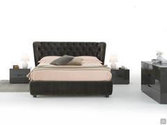 Victory bed with tufted headboard