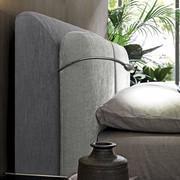 Koala upholstered bed with reading lights and soft upholstered cushions