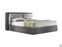 Upholstered bed with reading lights Koala in two-tone version with contrasting headboard pillows