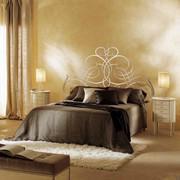 Luxury wrought iron bed Pascià by Cantori with oriental-shaped headboard