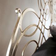 Pascià luxury wrought iron bed by Cantori with golden leaf or champagne silver leaf finish