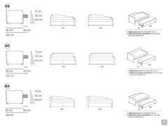 Rango bed - measurements of models SS / SD / BA