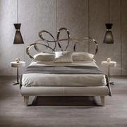 Italian standard cm 160 x 200 Dolcevita bed with upholstered bed frame covered in eco-nubuck faux-leather