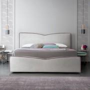 Margay double bed in fabric with built-in storage