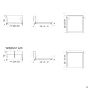 Model and measurements of Ludovic bed with high winged headboard