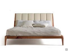 Michiko walnut minimal bed with high feet 