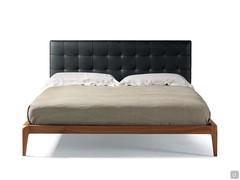 Wooden bed with upholstered headboard Michiko - straight headboard version