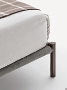 Fabric-covered footboard - metal foot detail