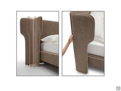 Movable headboard wings with different angles; also removable if necessary thanks to the zipper on the back