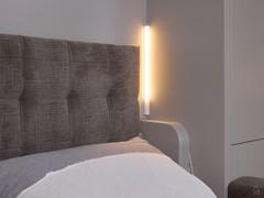 Side LED bars - discreetly inserted in the two frame corners, headboard side