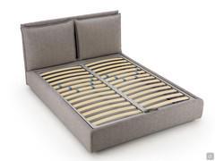 Wooden slatted bed base with metal frame