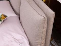 Detail of the reclining headboard cushions for resting your back when relaxing