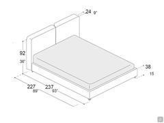 Bed with upholstered cushions Glamis - Dimensions of the foam version