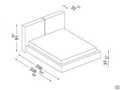 Bed with upholstered cushions Glamis - Dimensions of the feather version