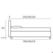 Specific dimensions of the bed Riley with straight and smooth headboard