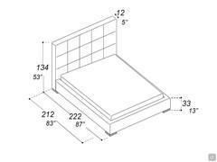 Outline of bed dimensions Perseo - Headboard and Bedframe